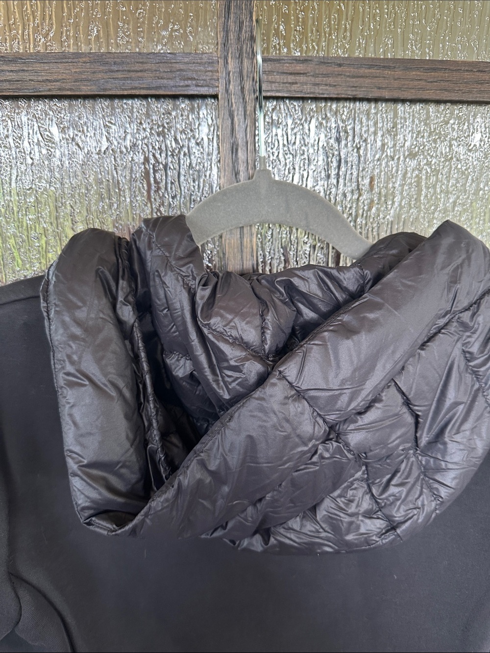 Mackage Women’s Della Hooded Mixed Media Jacket Puffer Hybrid Hooded Jacket Sz L - Picture 15 of 16